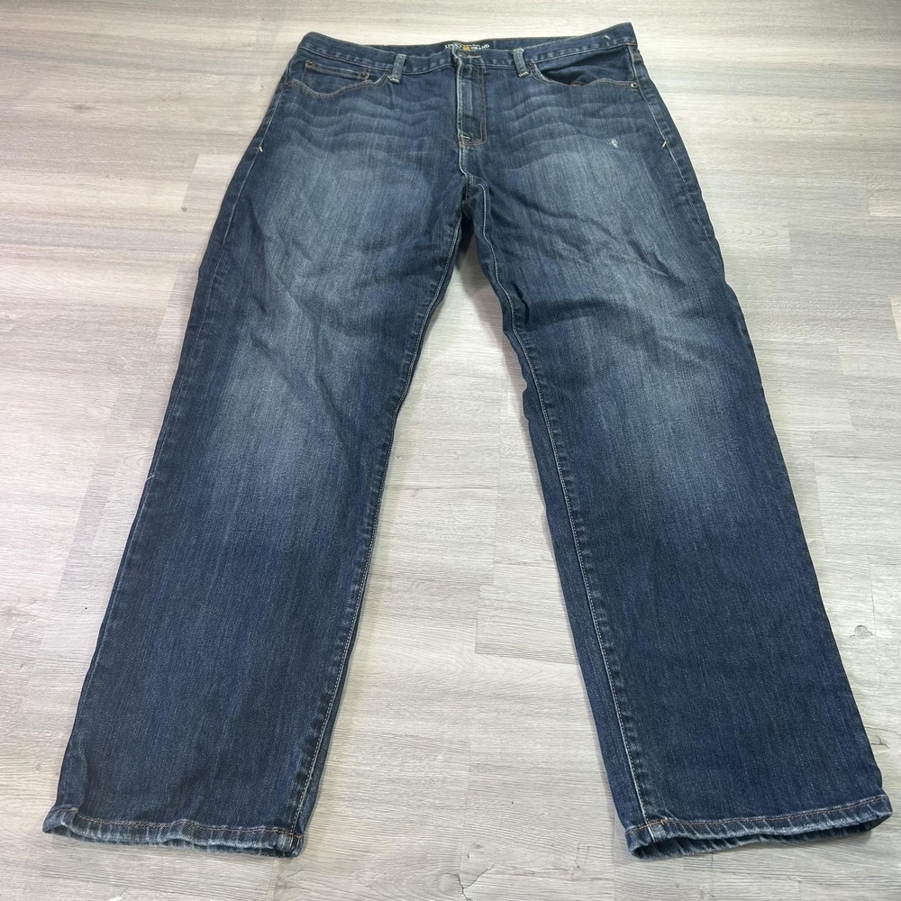 Lucky Brand 329 Classic Straight Jeans Mens 38x32 Blue Stretch Denim Medium Wash